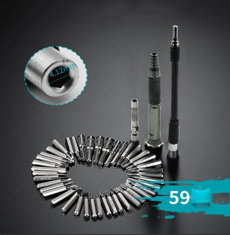 59 in 1 Home Screwdriver Kit Repair Tool Set Nutdrivers for Phone Tablet Car