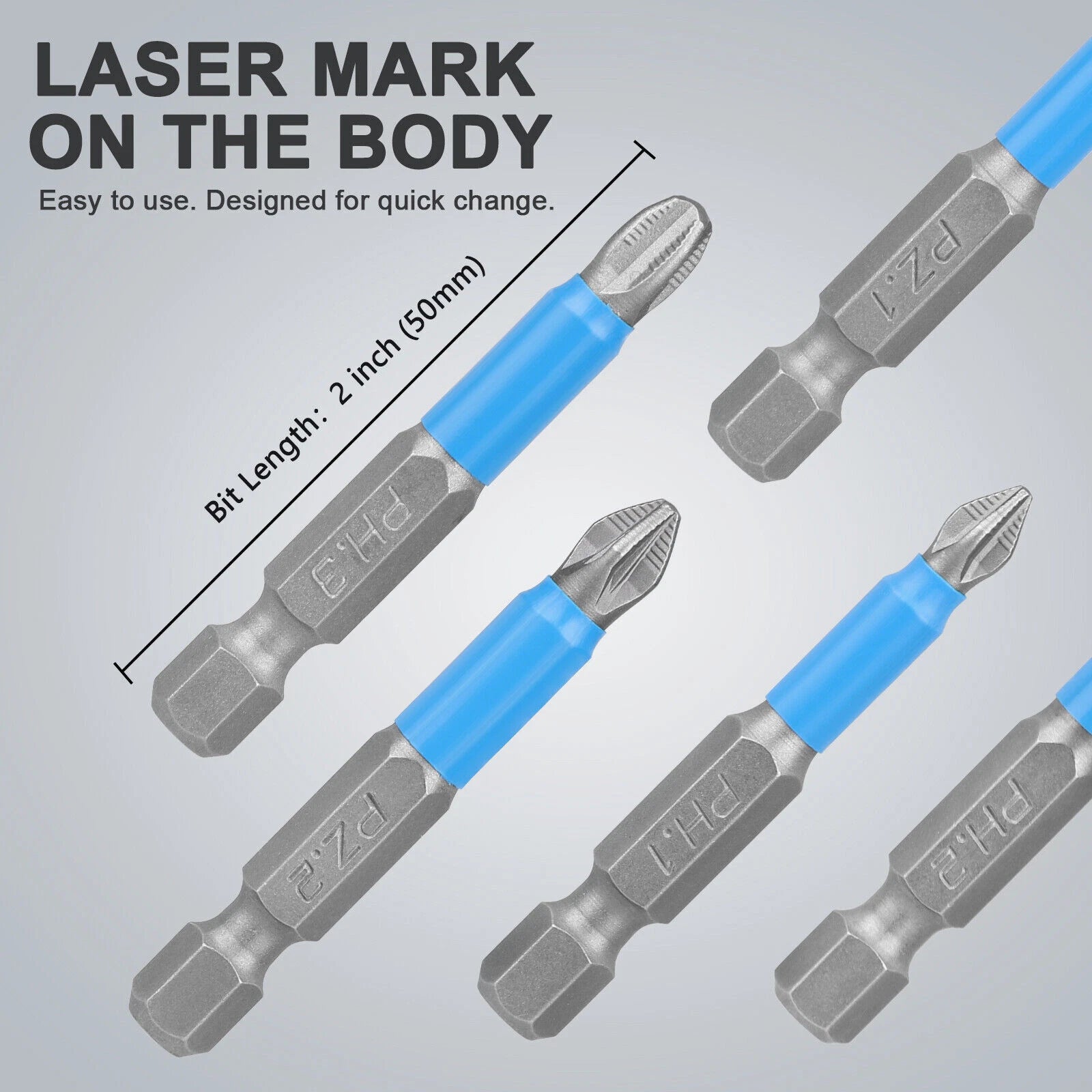12x 1/4'' Magnetic Hex Shank Anti-slip Phillips Screwdriver Tool Drill Bit Set