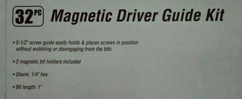 Magnetic driver guide kit 32pc mix screwdriver attachments for drill