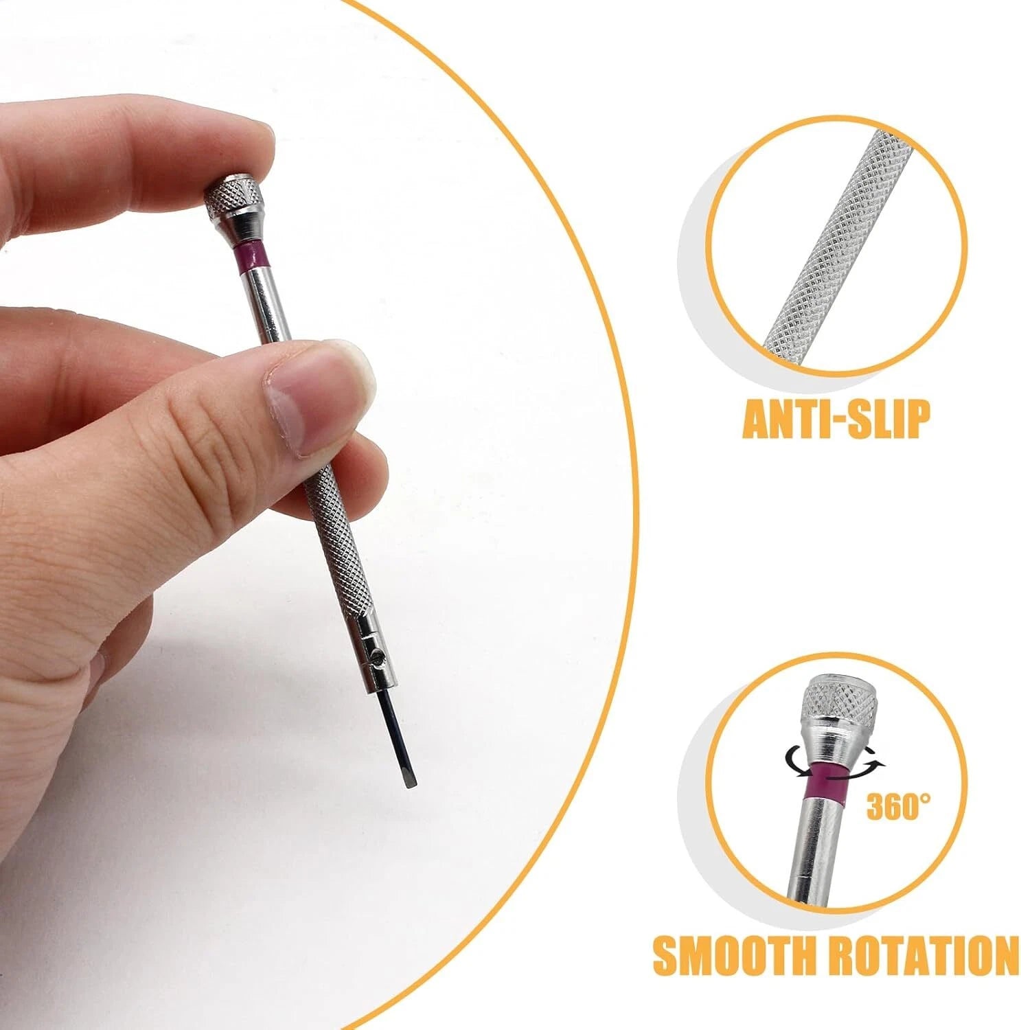 Hordion 8Pcs Micro Precision Screwdriver Set, Jewelers Flat