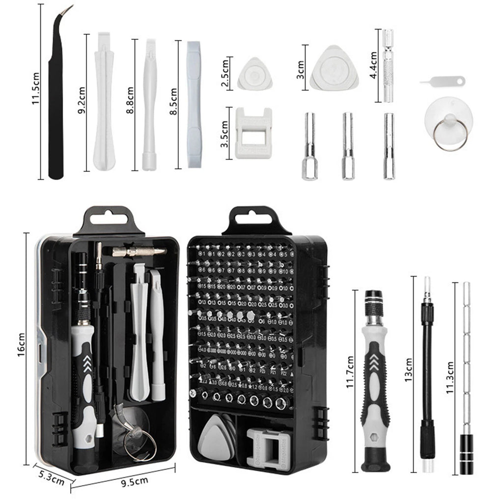 122 in 1 Precision Magnetic Screwdriver Set Computer Repair Kit with Case Black
