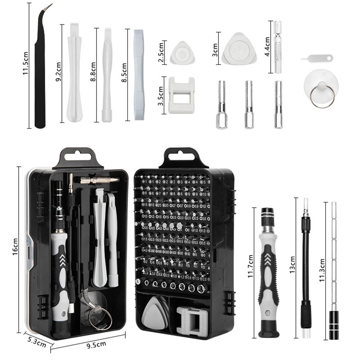 122 in 1 Precision Magnetic Screwdriver Set Computer Repair Kit with Case Black