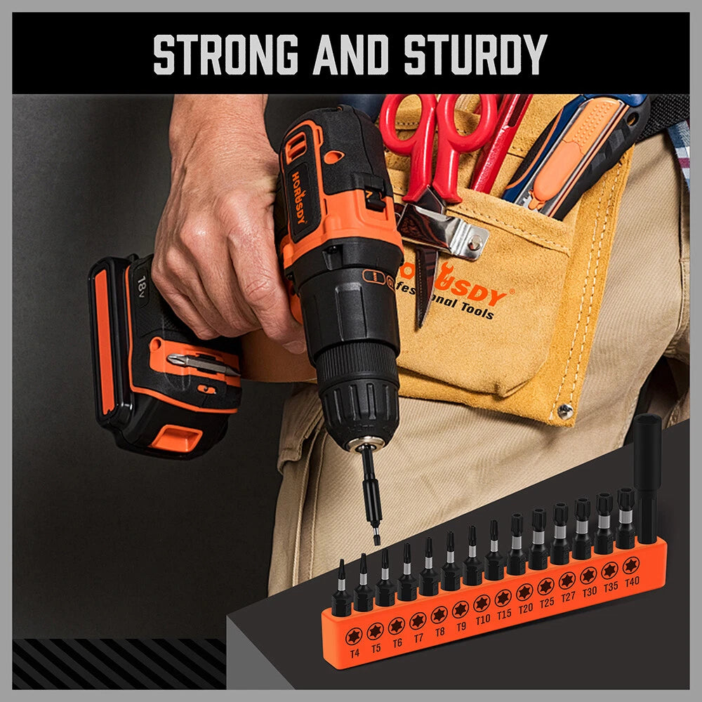 15pc Torx Bit Set Quick Change Connect Impact Driver Drill Security Tamper Proof