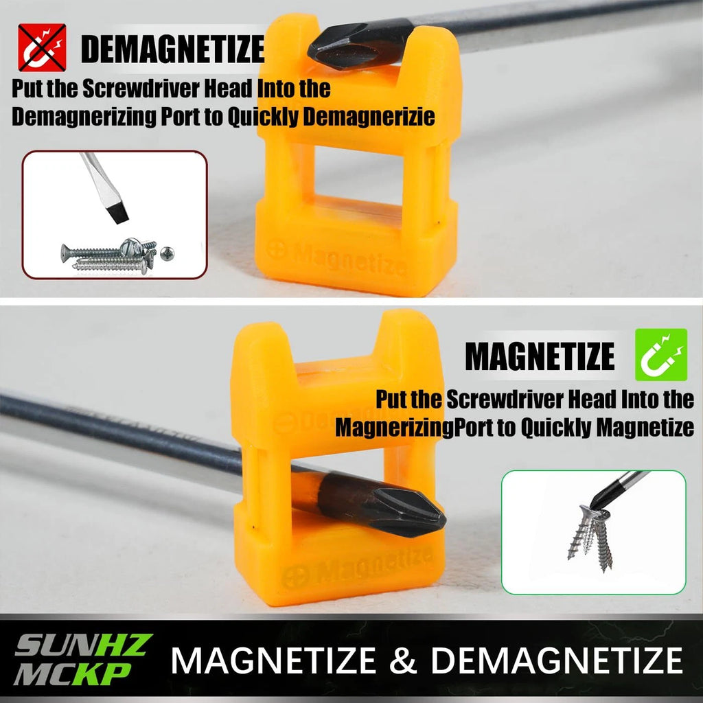 7-Piece Screwdriver Set, 3 Phillips and 3 Flat, S2 Steel with Wall Mount