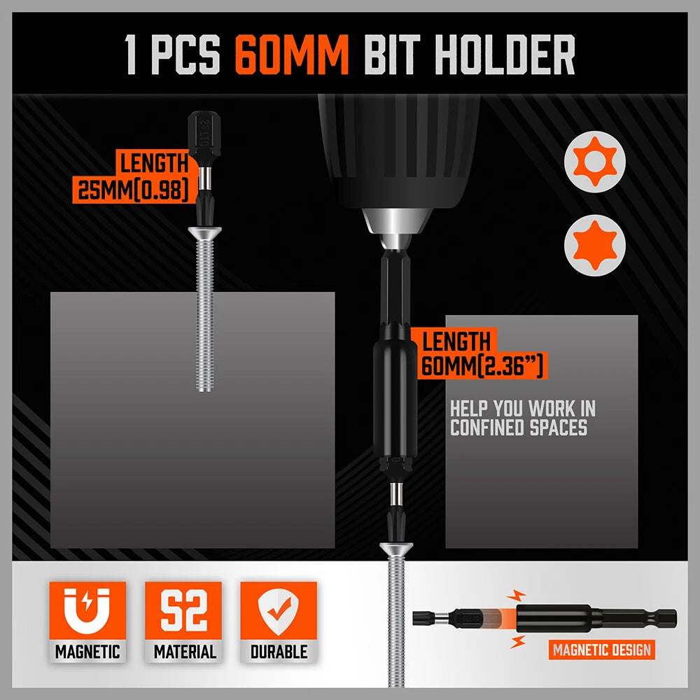 15pc Torx Bit Set Quick Change Connect Impact Driver Drill Security Tamper Proof