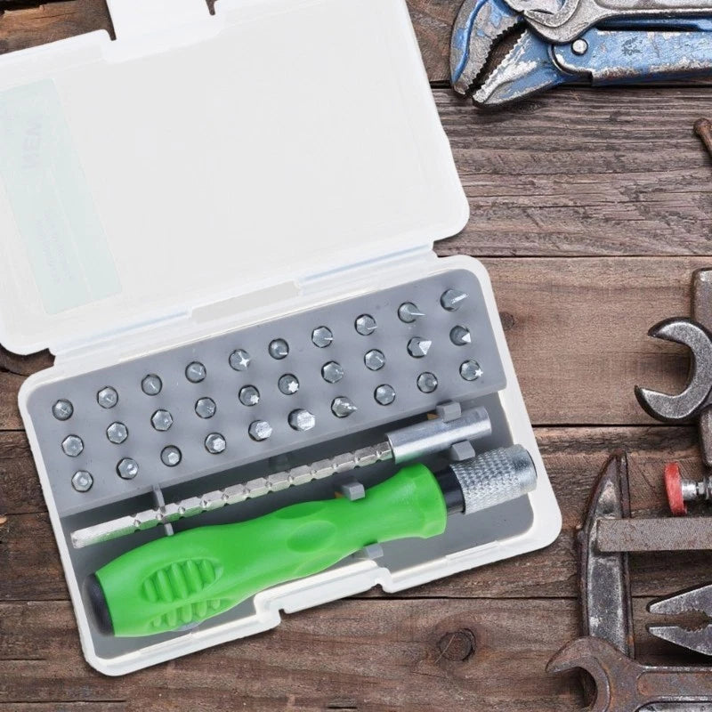 Compact 32 In 1 Screwdriver set with Tips for DIY & Professional Use