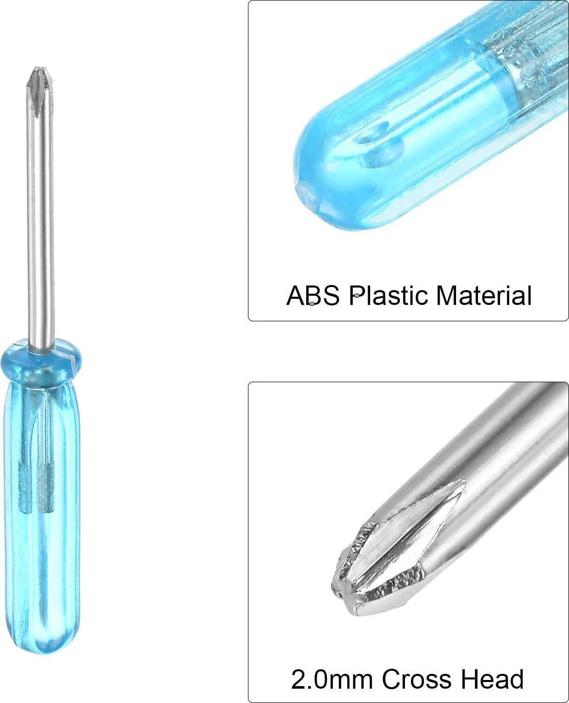 10 Pcs Mini Phillips Screwdriver, 2.0mm Cross Head 45mm Length for Small Repair,