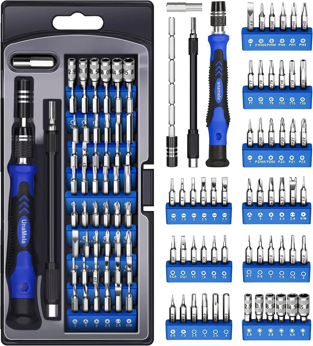 UnaMela Electronics Precision Screwdriver Set: 61 in 1 Small Magnetic Repair Too