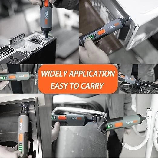 MX Tovel Handheld Electric Screwdriver 26 Piece Set 4V Li-Ion USB Charger LED