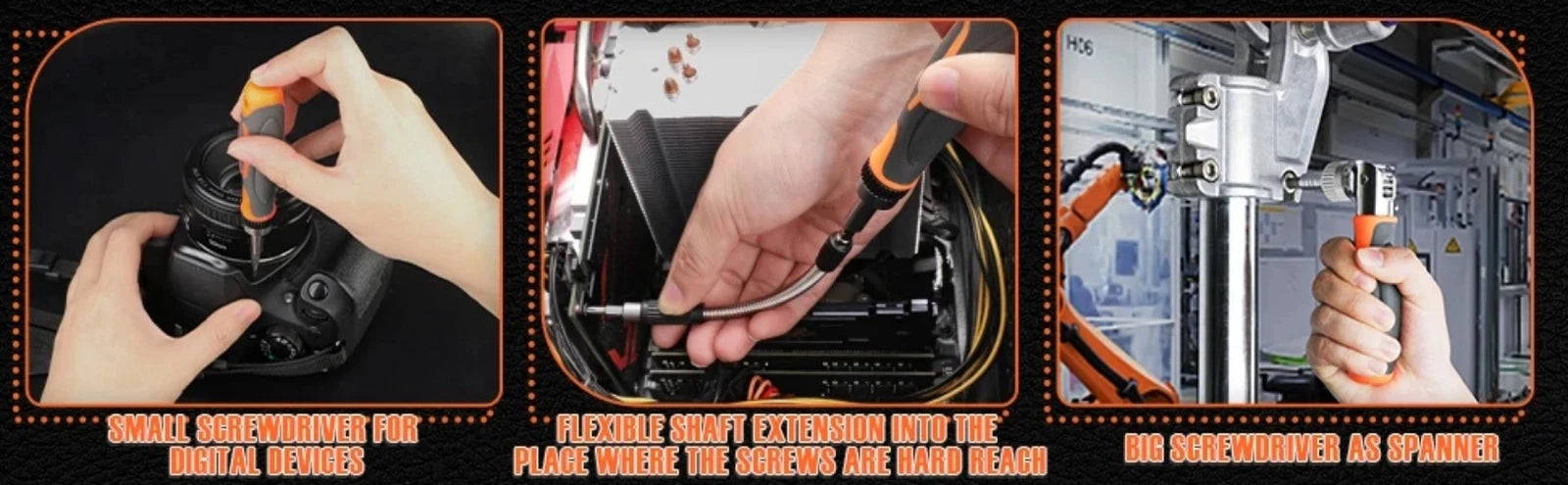 Ratchet Screwdriver Set 68 in 1 Hexagonal Cross Torx Magnetic Head Tough Handle