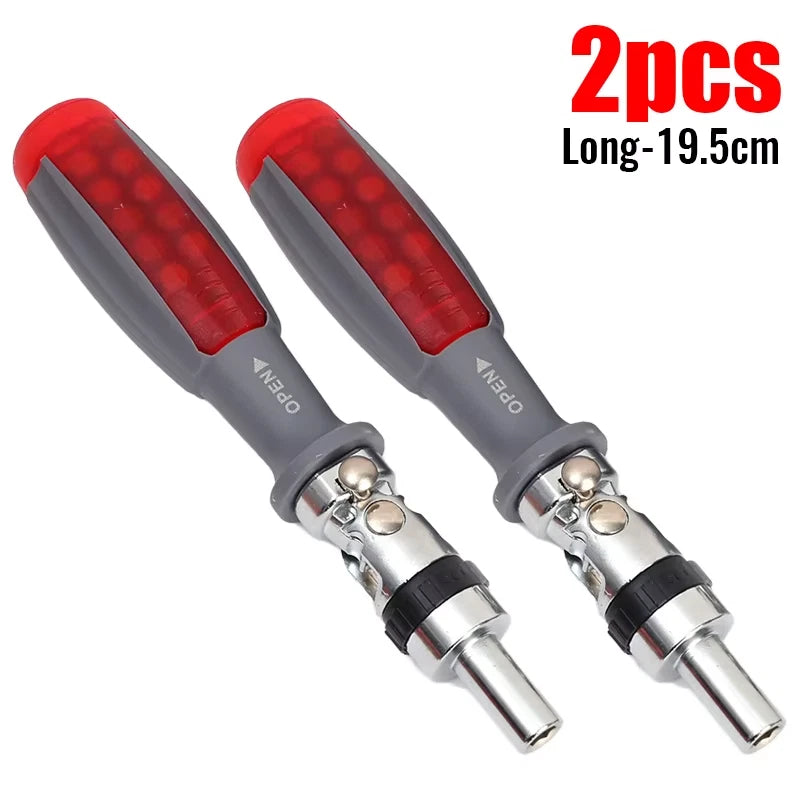 2/1Pcs 11 in 1 Ratchet Screwdriver Set Adjustment Forward Reverse Two-Way Telesc