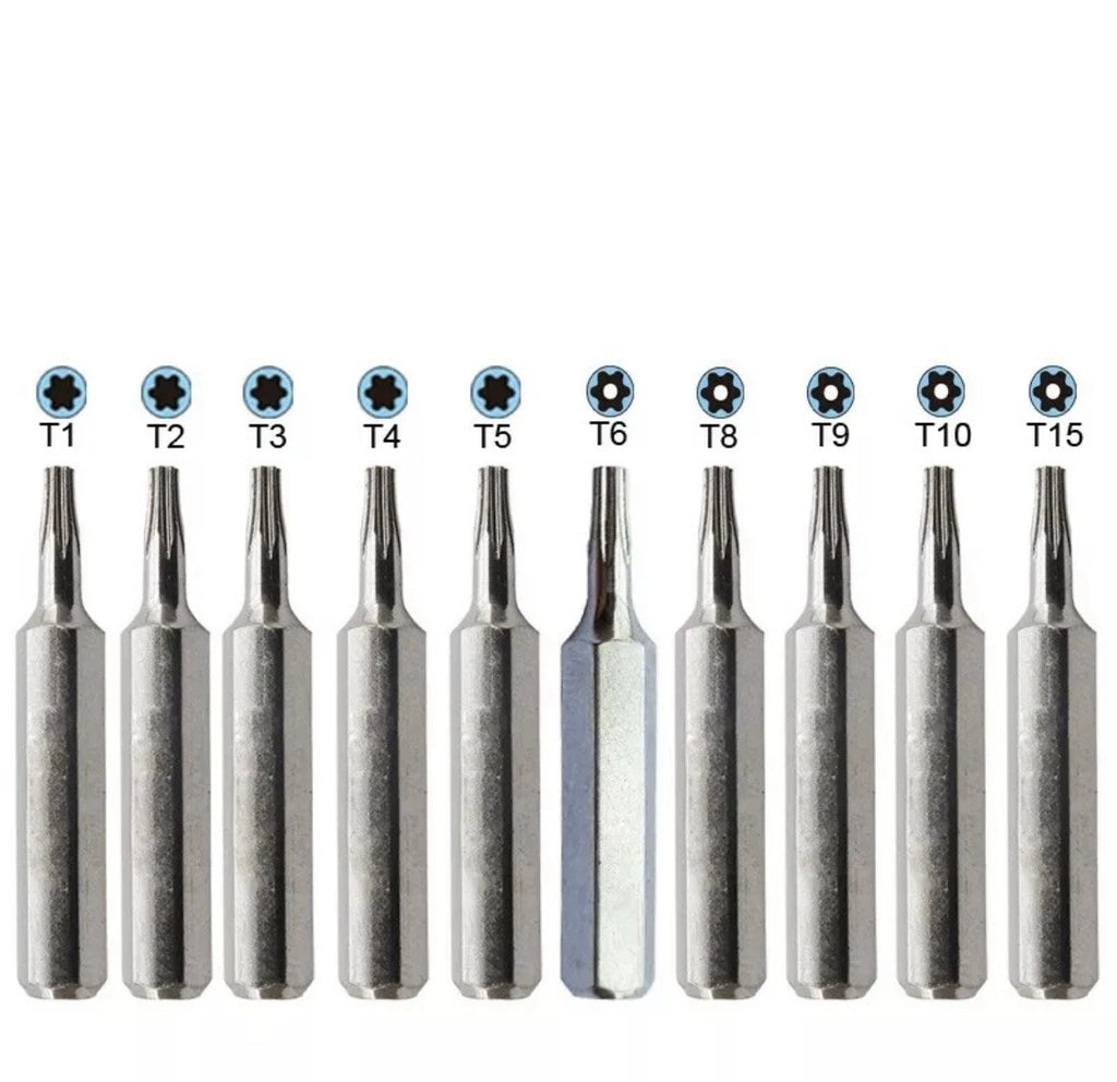 Micro Bits Set T1 T2 T3 T4 T5 T6 T8 TR9 T10 T15H torx screwdriver Hex 4mm 10PCS