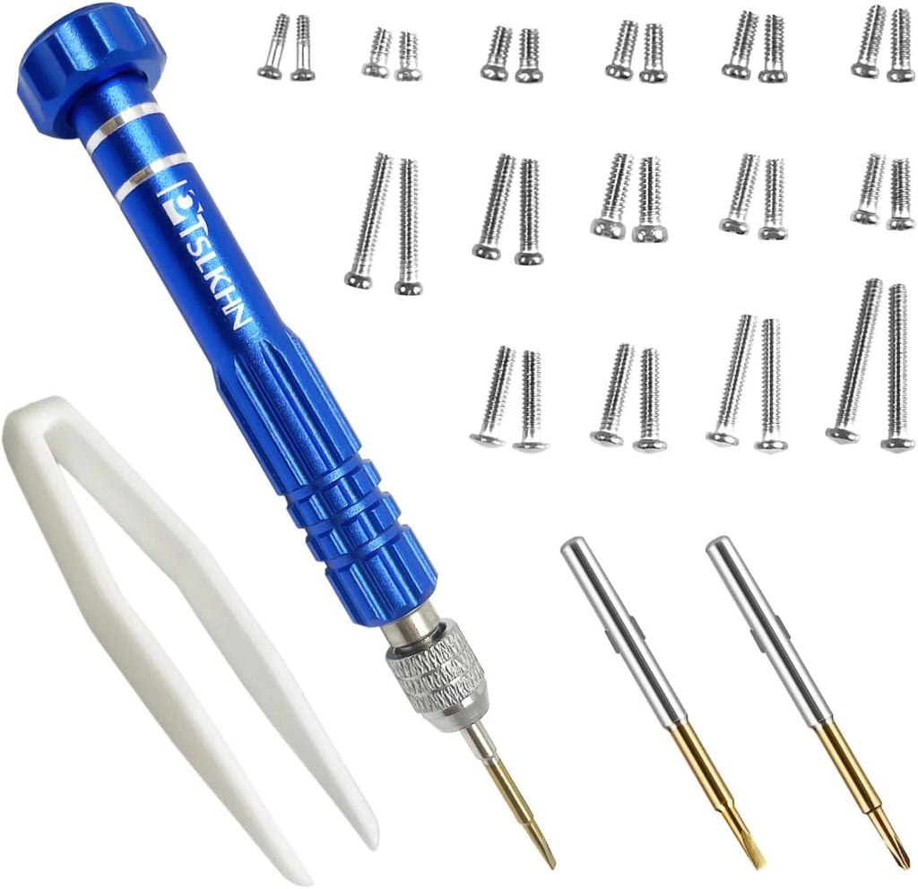 Eye Glass Repairing Kit, S2 Steel Screwdriver with 15 Types of Screws, Precision
