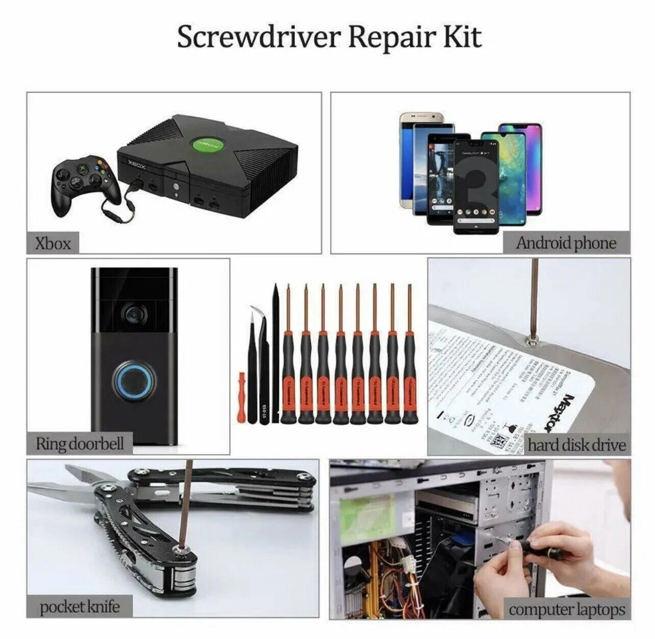 Torx Security Screwdriver Set T3 T4 T5 TR6 TR8 T9H T10H TR15 Macbook Mac Mini Ki