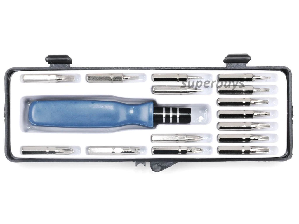 16pc Set Screwdriver Torx Plus Phillips Flat Spanner Awl Reset Pin Shape Bit Kit