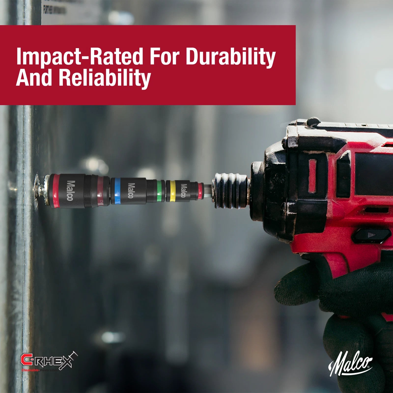 Malco 7-in-1 C-RHEX Flip Bit Socket Set with 3 cleanable, reversible, and