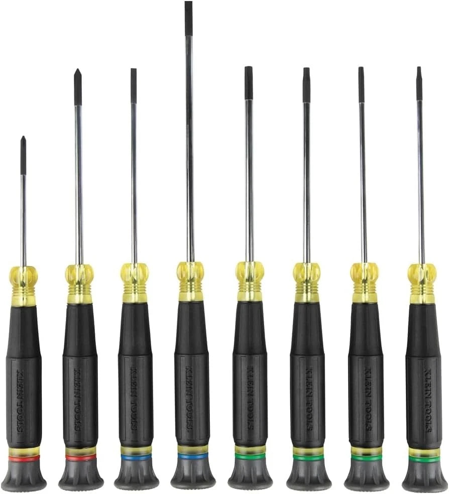 8-Piece Mini Precision Screwdriver Set with Cushion-Grip Handles for Electronics