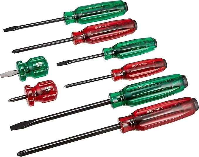 KTC Plastic Handle Screwdriver Set, Penetrating Type, Set of 8, PMD18