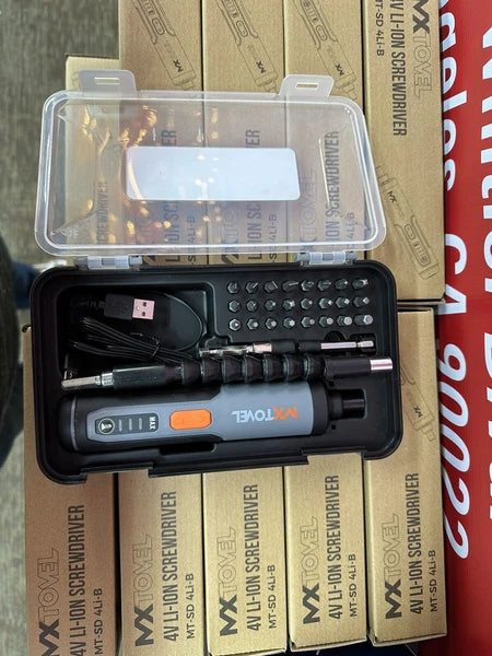 MX Tovel Hand Electric Screwdriver Kit - 4V Cordless Electric Screwdriver 26pc