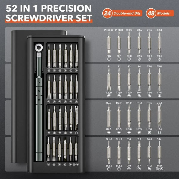 52-in-1 Precision Screwdriver Set – Electronics Repair Tool Kit Gift
