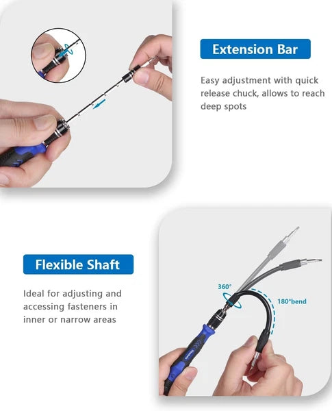 UnaMela Electronics Precision Screwdriver Set: 61 in 1 Small Magnetic Repair Too