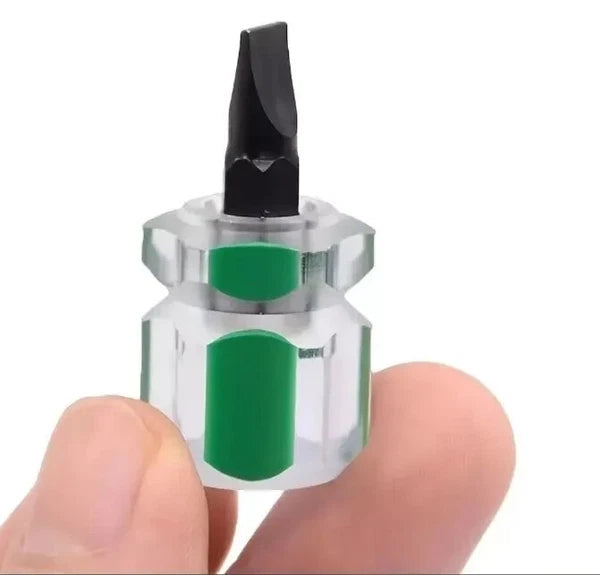 Mini Ultra Short Stubby Screwdriver Set 2 Pieces 1 Phillips, 1 Flat