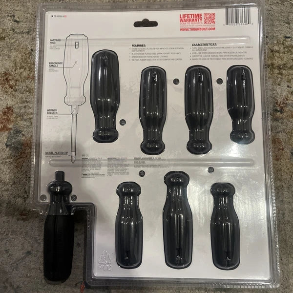 ToughBuilt® 8-Piece Tri-Panel Rubber Handle Magnetic Screwdriver Set   TB-H5S8-A