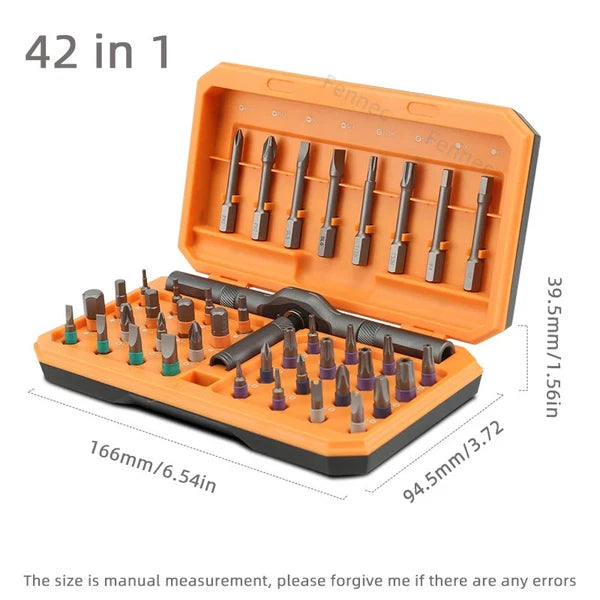 42-in-1 Precision Ratchet Screwdriver Set Portable Hand Tool Multifunctional