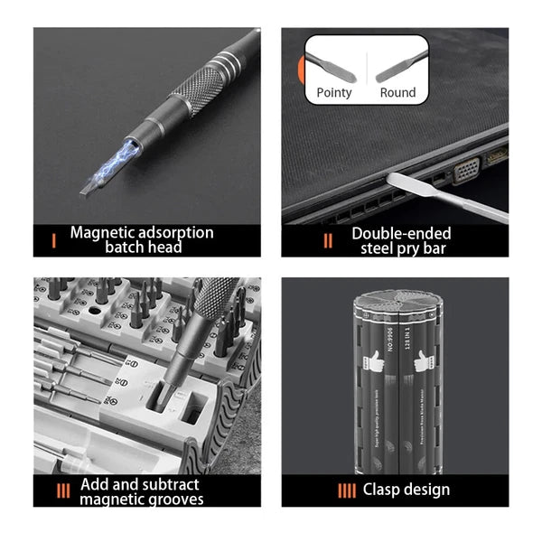 128 in1 Manual Precision Screwdriver Set Durable Wear Resistant Maintenance Tool-