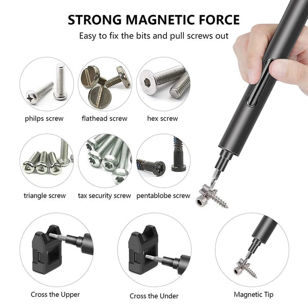 Mini Electric Screwdriver Small Portable Cordless Power Screwdriver Set with ...