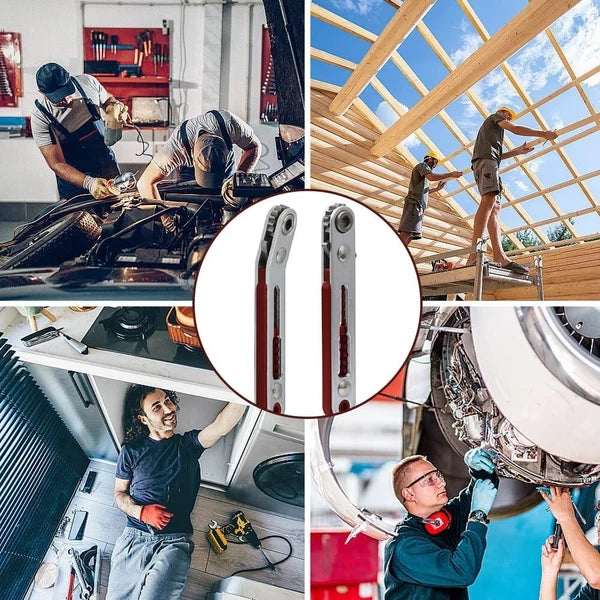 Mini Ratchet Wrench Screwdriver, 2 Pcs Elbow Head & Flat Head 1/4 Inch Hex Screw