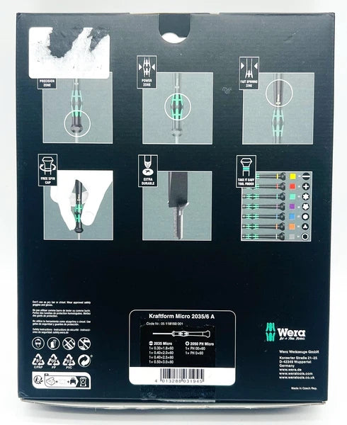 Wera 05118150001 2035/6A Kraftform Micro Fente/Phillips Tournevis, 6-Piece Set