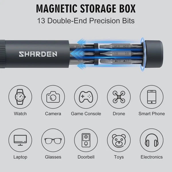 Sharden 27-in-1 Precision Screwdriver Set Multi Bit Small Screwdriver Magnetic M