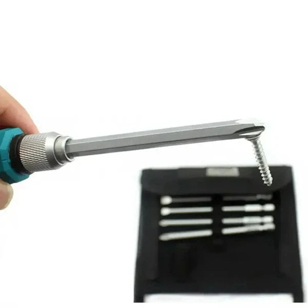 9Pcs/set Precision Screwdriver Set 1/4"/6.35mm Slotted Bits with Magnetic Tools