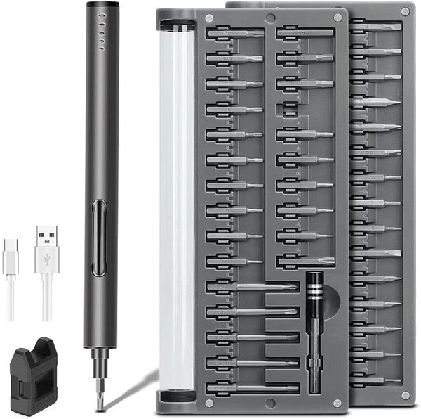 Mini Electric Screwdriver Small Portable Cordless Power Screwdriver Set with ...