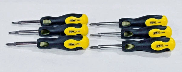 (6-Pack) 6 in 1 Screwdriver Set With Reversible Bit by Ivy Classic