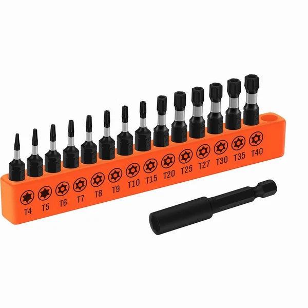 15pc Torx Bit Set Quick Change Connect Impact Driver Drill Security Tamper Proof