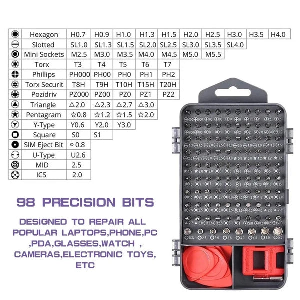 Ultimate 110-in-1 Magnetic Precision Screwdriver Set for Electronics Repair
