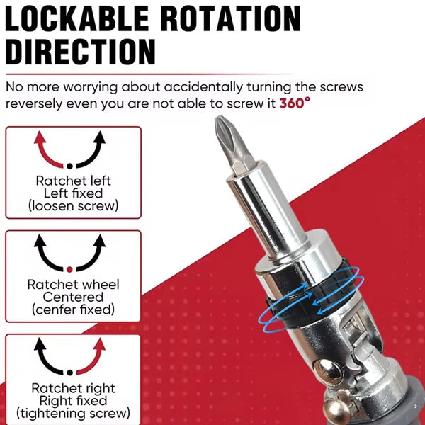 2/1Pcs 11 in 1 Ratchet Screwdriver Set Adjustment Forward Reverse Two-Way Telesc