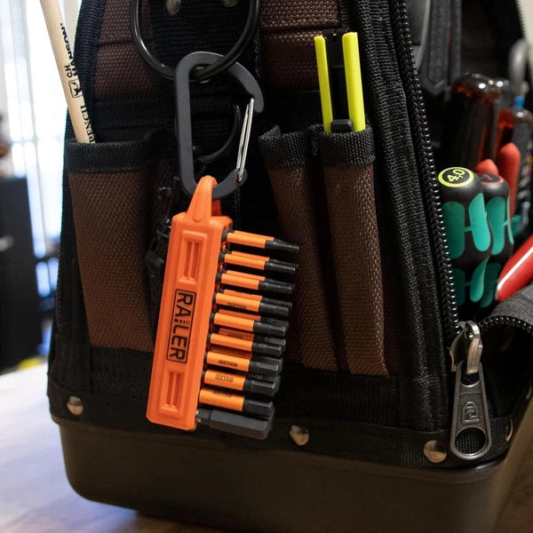 Railer 20pc Screwdriver Bit Set - Premium S2 Steel 2" Camo Green Bitrail