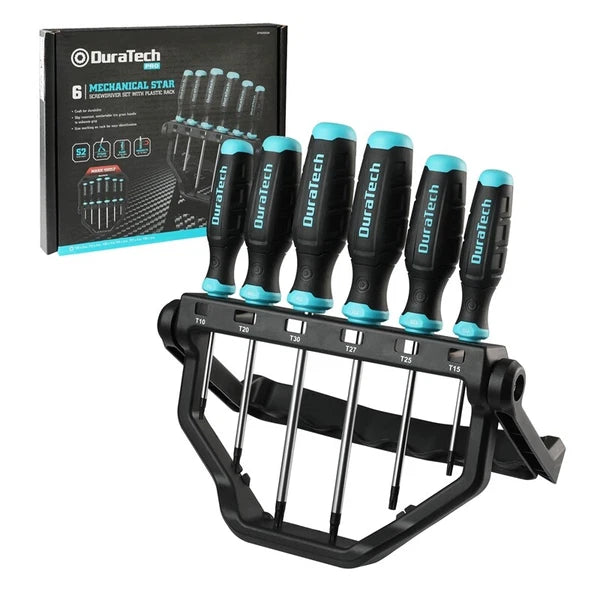 DURATECH 6PC Magnetic Torx Screwdriver Set S2 Steel Shaft Magnetic Tip W/Storage