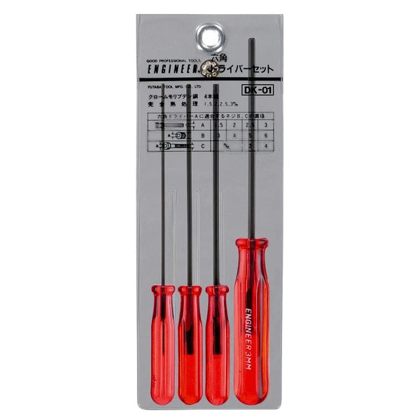 ENGINEER HEX DRIVER 4 SIZE SET (1.5/2.0/2.5/3.0ｍｍ) DK-01 MADE IN JAPAN