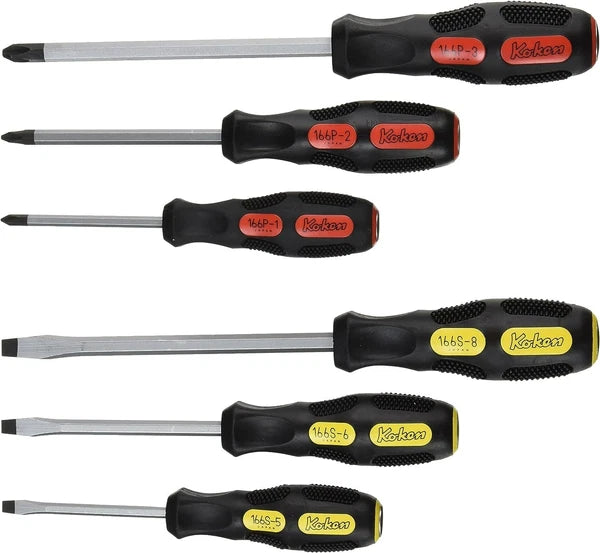 Koken 166PS/6 penetration driver set 6 pairs Magnetic Phillips/minus screwdriver