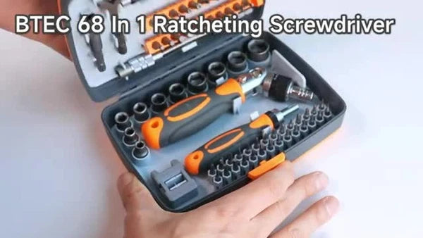 Ratchet Screwdriver Set 68 in 1 Hexagonal Cross Torx Magnetic Head Tough Handle