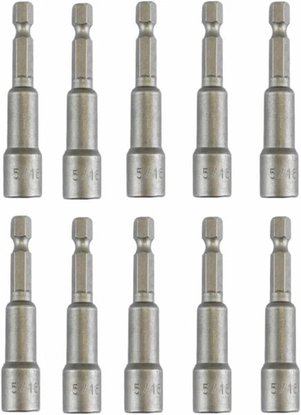 10-Piece Ultra Magnetic 5/16 Nut Driver Set for Impact Drills, 2.5" Shank