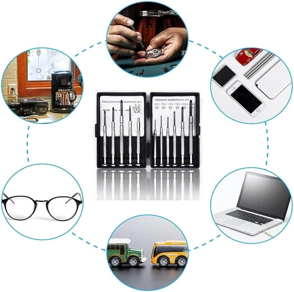 11PCS Mini Precision Screwdriver Set, Small Tools with 11 Size 11PCS, Black