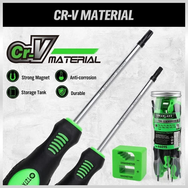 Ergonomic 13-Piece Torx Screwdriver Set with Magnetic Tips for Easy Assembly