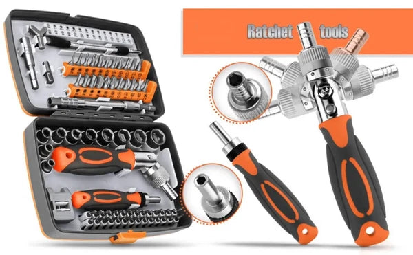 Ratchet Screwdriver Set 68 in 1 Hexagonal Cross Torx Magnetic Screwdriver Tough