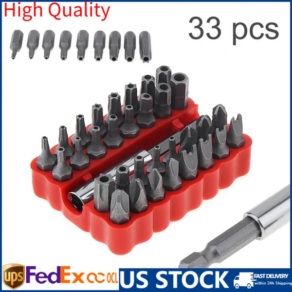 33 Proof Security Torq Hex Star Spanner Torx Bit Set Tamper Tri Wing Screwdriver