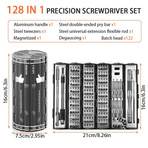 128 in1 Manual Precision Screwdriver Set Durable Wear Resistant Maintenance Tool-
